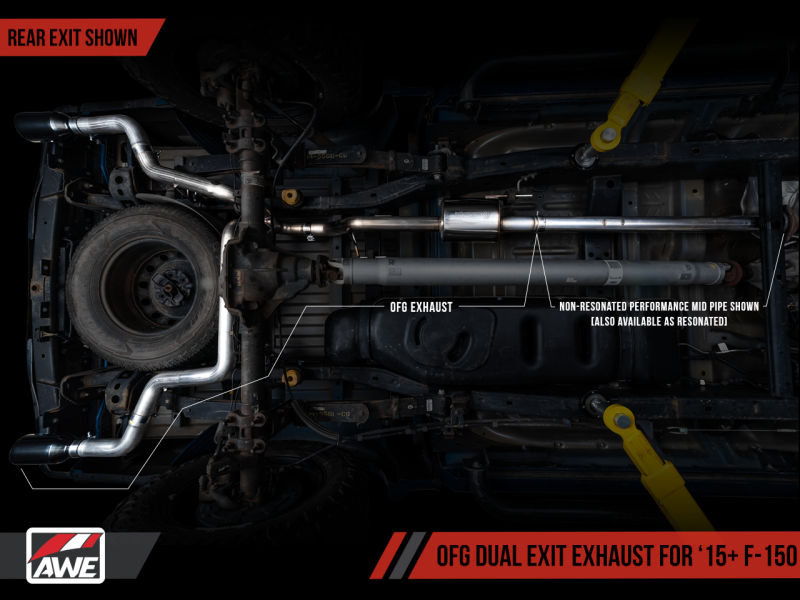 AWE Tuning 2015+ Ford F-150 Tuyau intermédiaire de performance sans résonance