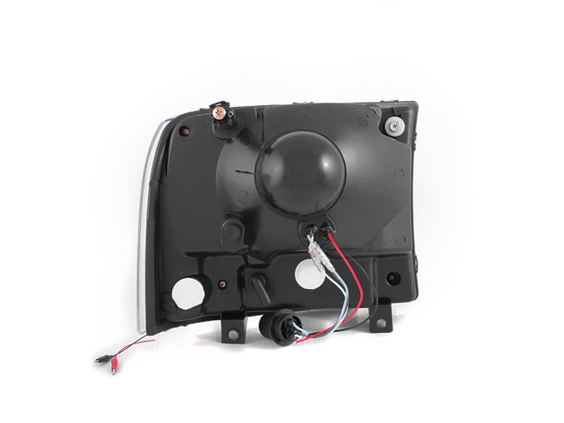 ANZO 2000-2004 Ford Excursion Crystal Phares Noir avec LED 1pc