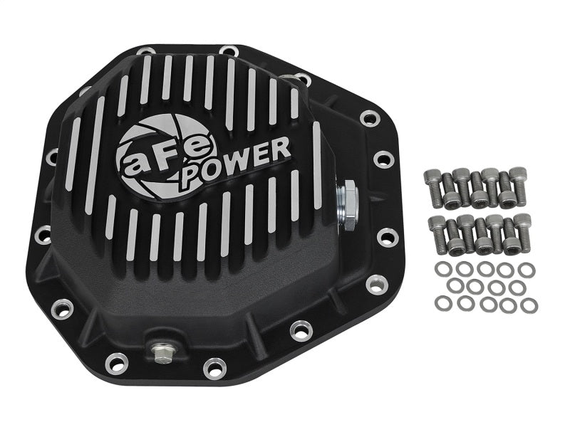 aFe Power Pro Ser Couvercle de Différentiel Arrière Noir avec Mach Fins 2017 Ford Diesel Trucks V8-6.7L(td) Dana M275-14