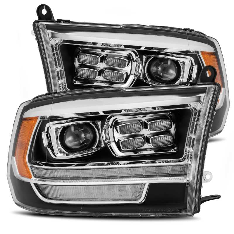 AlphaRex 09-18 Dodge Ram 2500 LUXX LED Proj Phares Style Plank Noir avec Activ Light/DRL