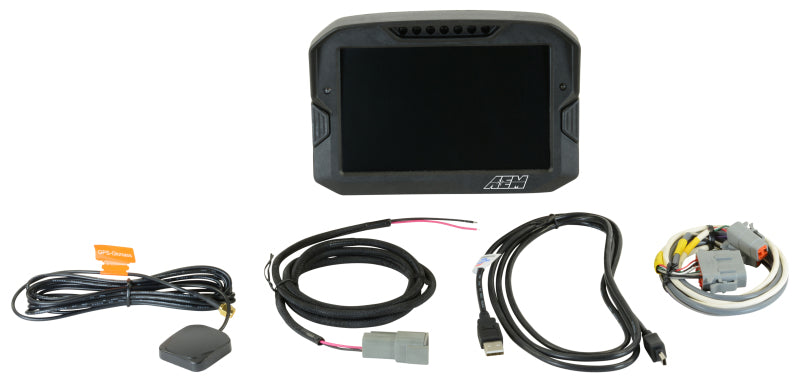 AEM CD-7 Non Logging GPS Enabled Race Dash Affichage numérique en fibre de carbone sans VDM (entrée CAN uniquement)