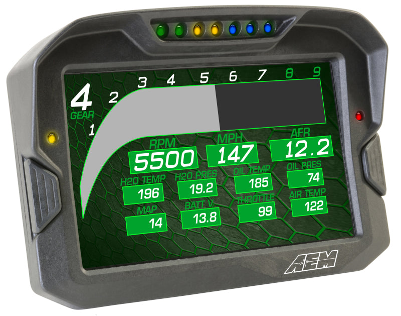 AEM CD-7 Non Logging GPS Enabled Race Dash Affichage numérique en fibre de carbone sans VDM (entrée CAN uniquement)