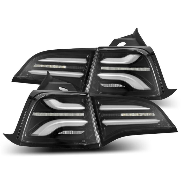 AlphaRex 17-22 Tesla Model 3 PRO-Series Feux arrière LED Noir jais avec Seq Sig