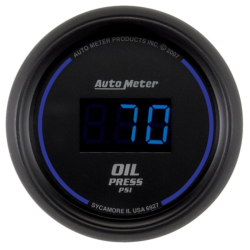 Jauge de pression d'huile Autometer Cobalt Digital 52,4 mm Noir 0-100 psi