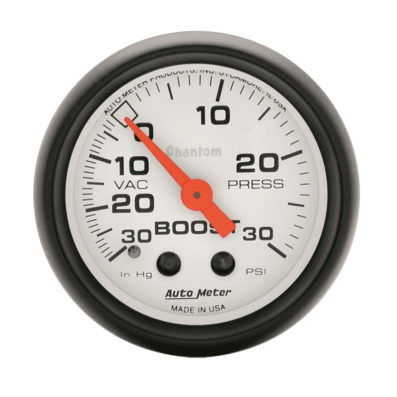 Jauge de boost mécanique Autometer Phantom 52 mm 30 PSI