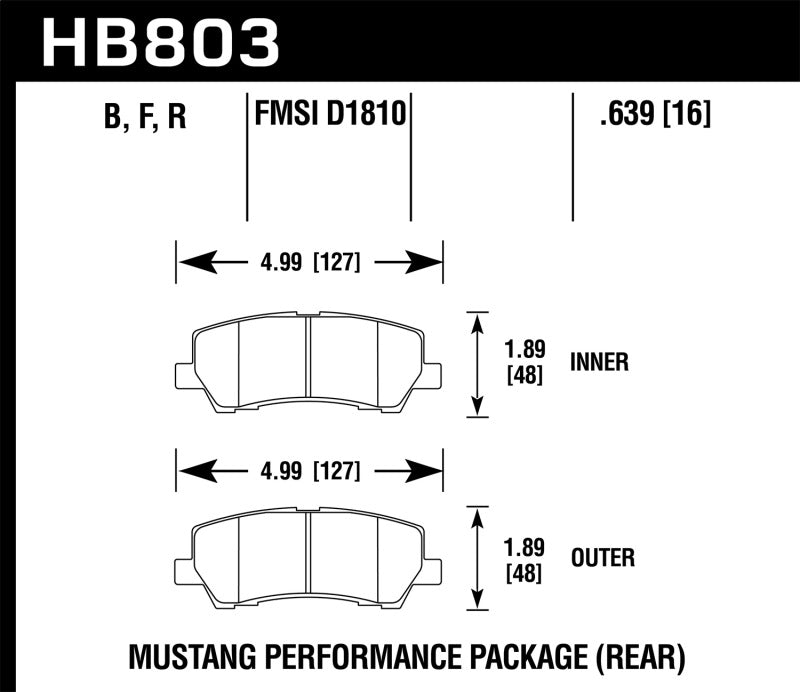 Plaquettes de frein arrière en céramique Hawk Performance 15-17 Ford Mustang
