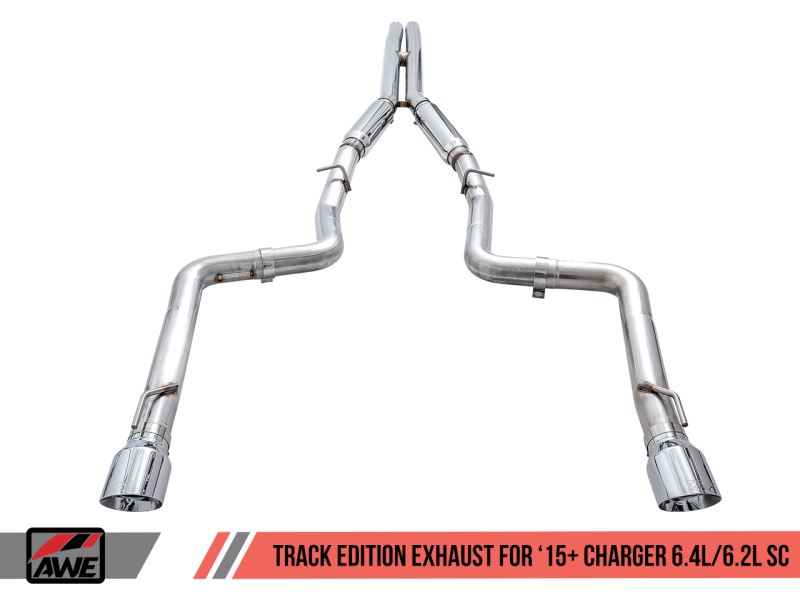 Échappement AWE Tuning 2015+ Dodge Charger 6.4L/6.2L Supercharged Track Edition - Chrome Silver Tips