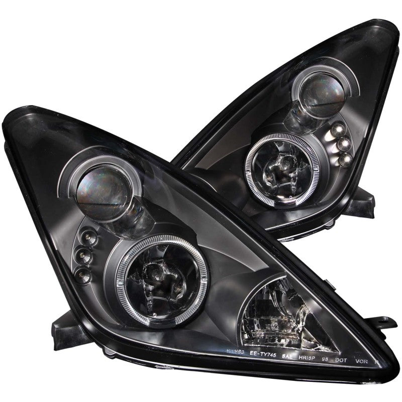 Phares de projecteur ANZO 2000-2005 Toyota Celica avec halo noir
