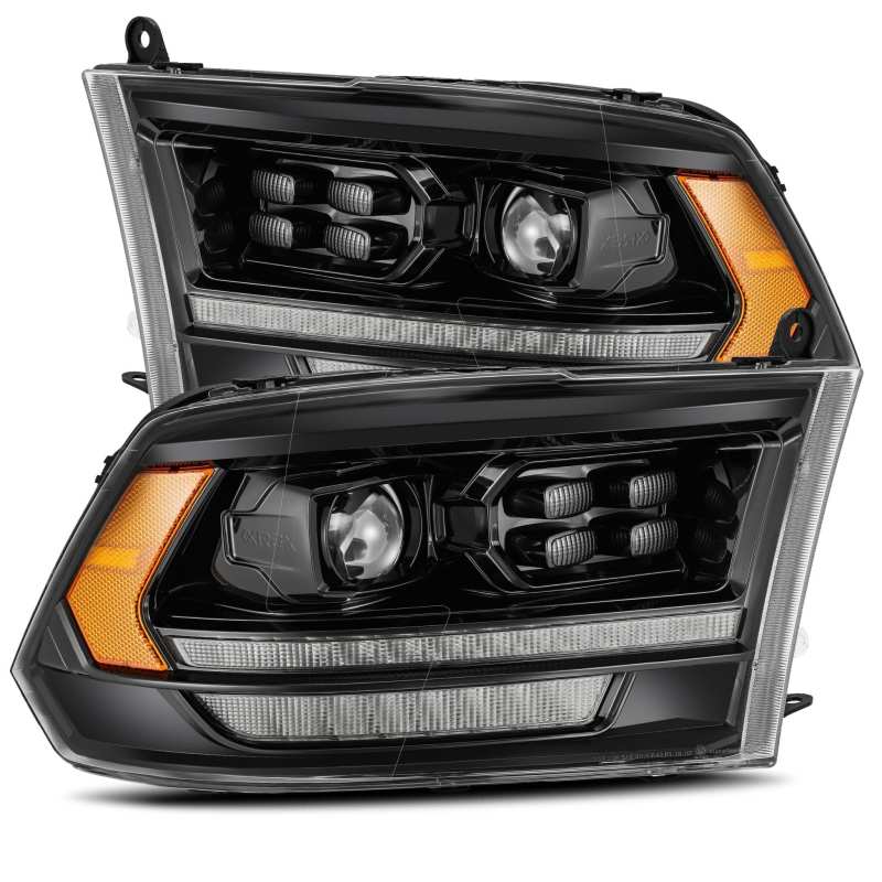 AlphaRex 09-18 Dodge Ram 2500HD LUXX LED Proj Phares style planche Noir avec signal Seq/DRL fumé