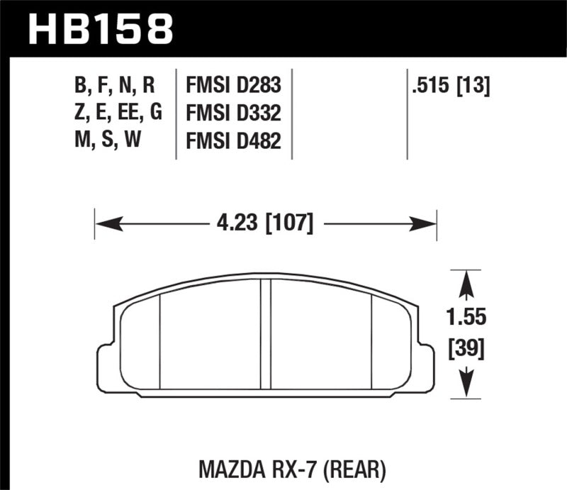 Plaquettes de frein arrière Hawk 2003-2005 Mazda 6 HPS 5.0