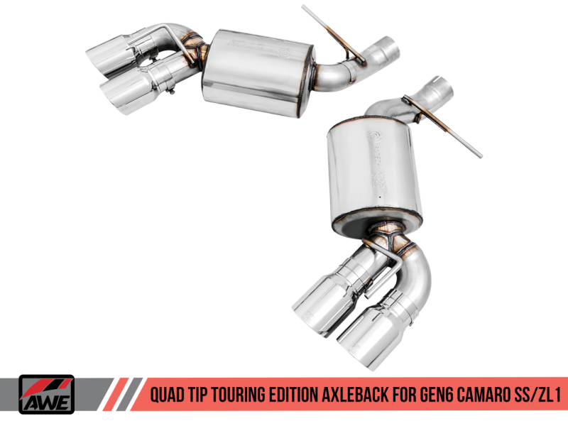 AWE Tuning 16-19 Chevrolet Camaro SS Axle-back Échappement - Édition Touring (Quad Chrome Silver Tips)