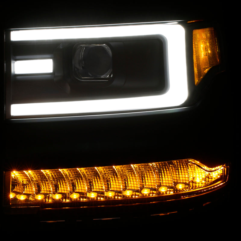 ANZO 16-17 Chevy Silverado 1500 Prjctr. Style de planche de phare. avec Ambre (Fonctionne uniquement avec HID Equip. Truck)