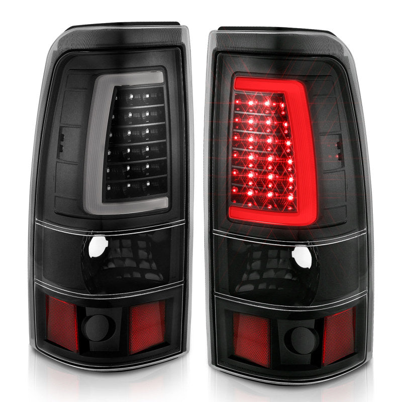ANZO 1999-2002 Chevy Silverado 1500 Feux arrière LED style planche Noir avec lentille transparente