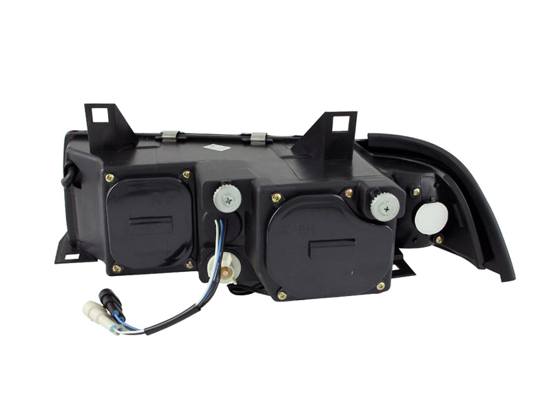 ANZO 1992-1998 BMW Série 3 E36 Phares de projecteur avec Halo Noir G2 1 pc