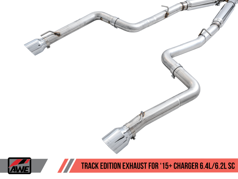 Échappement AWE Tuning 2015+ Dodge Charger 6.4L/6.2L Supercharged Track Edition - Chrome Silver Tips