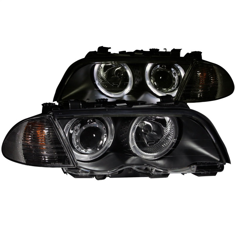ANZO 1999-2001 Phares de projecteur BMW Série 3 E46 avec halo noir (CCFL)