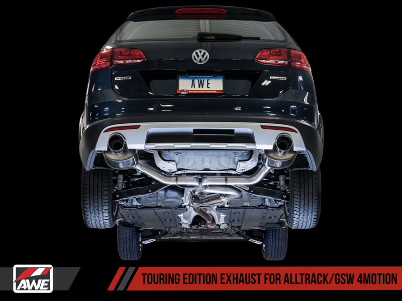 AWE Tuning VW MK7 Golf Alltrack/Sportwagen 4Motion Touring Edition Échappement - Embouts en argent poli