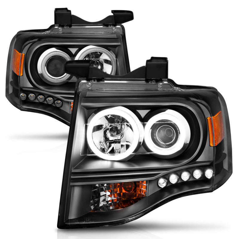 Phares de projecteur Ford Expedition ANZO 2007-2014 avec halo noir