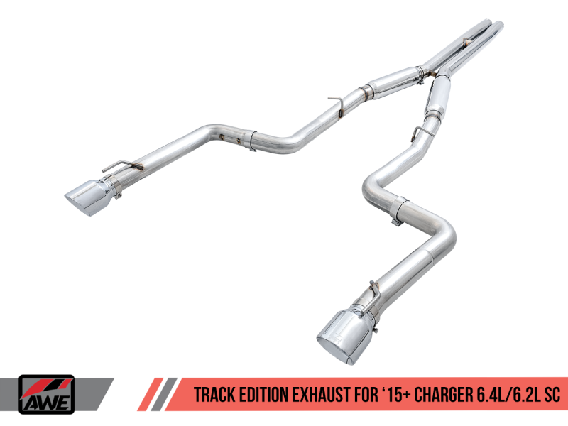 Échappement AWE Tuning 2015+ Dodge Charger 6.4L/6.2L Supercharged Track Edition - Chrome Silver Tips