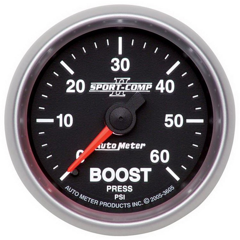 Autometer Sport-Comp II Mécanique 52 mm 0-60 PSI Jauge de suralimentation mécanique