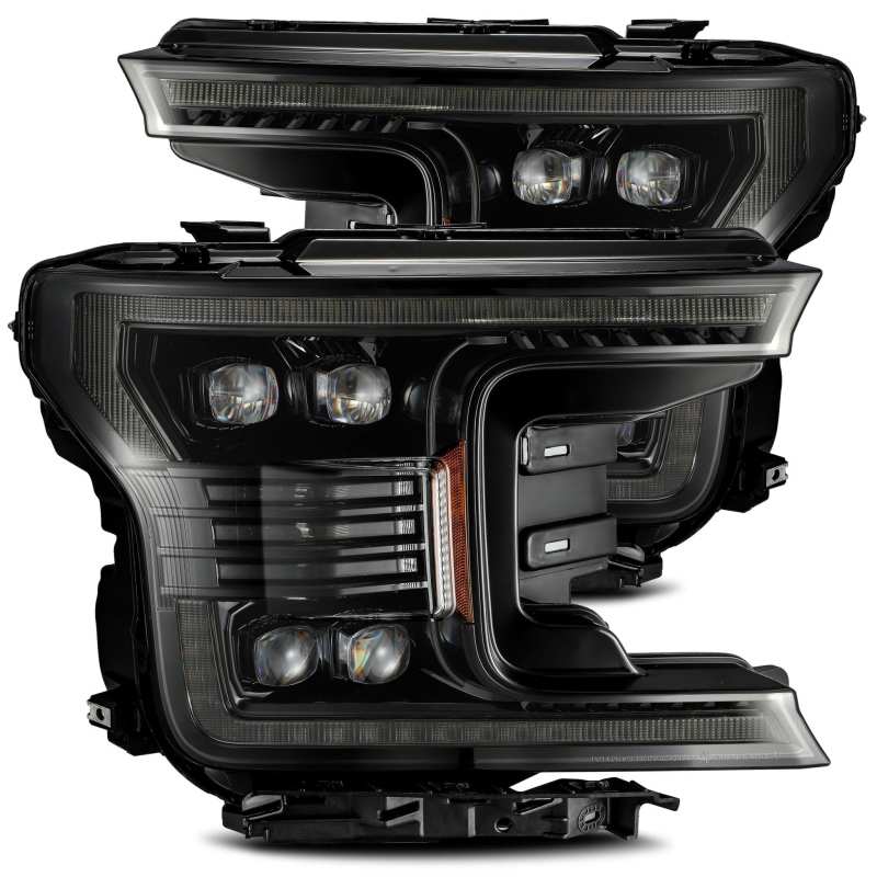 AlphaRex 18-20 Ford F-150 NOVA Phare LED Proj style planche Alpha Blk avec lumière active/signal Seq/DRL