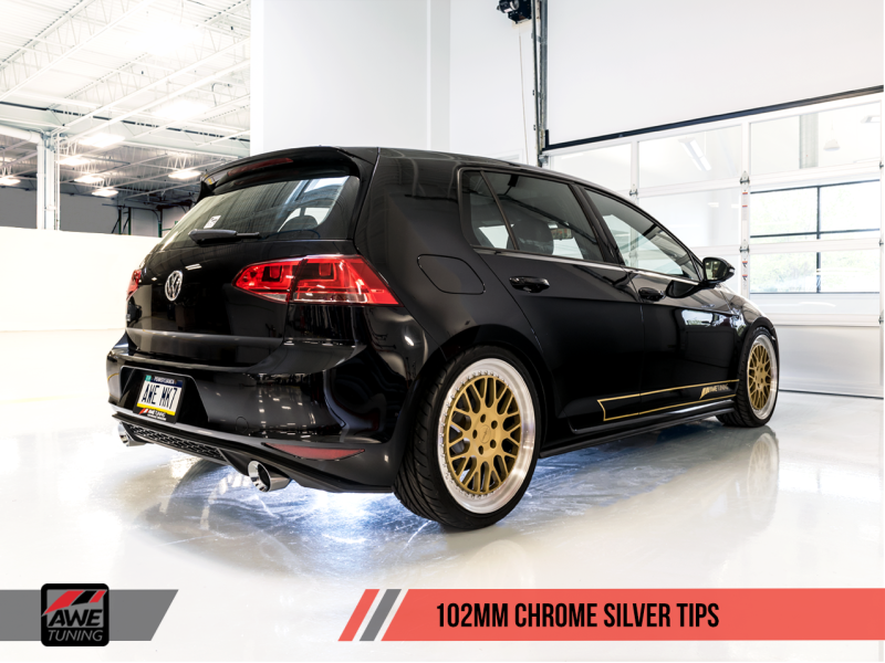 Échappement AWE Tuning VW MK7 GTI Touring Edition - Embouts en argent chromé