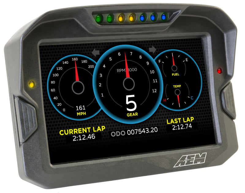AEM CD-7 Non Logging GPS Enabled Race Dash Affichage numérique en fibre de carbone sans VDM (entrée CAN uniquement)