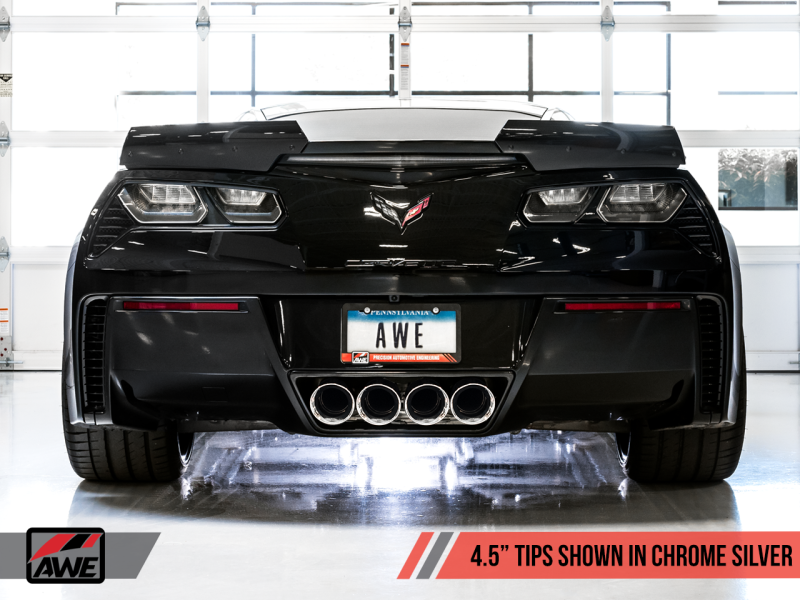 AWE Tuning 14-19 Chevy Corvette C7 Z06/ZR1 (sans AFM) Édition Touring Échappement arrière avec embouts chromés