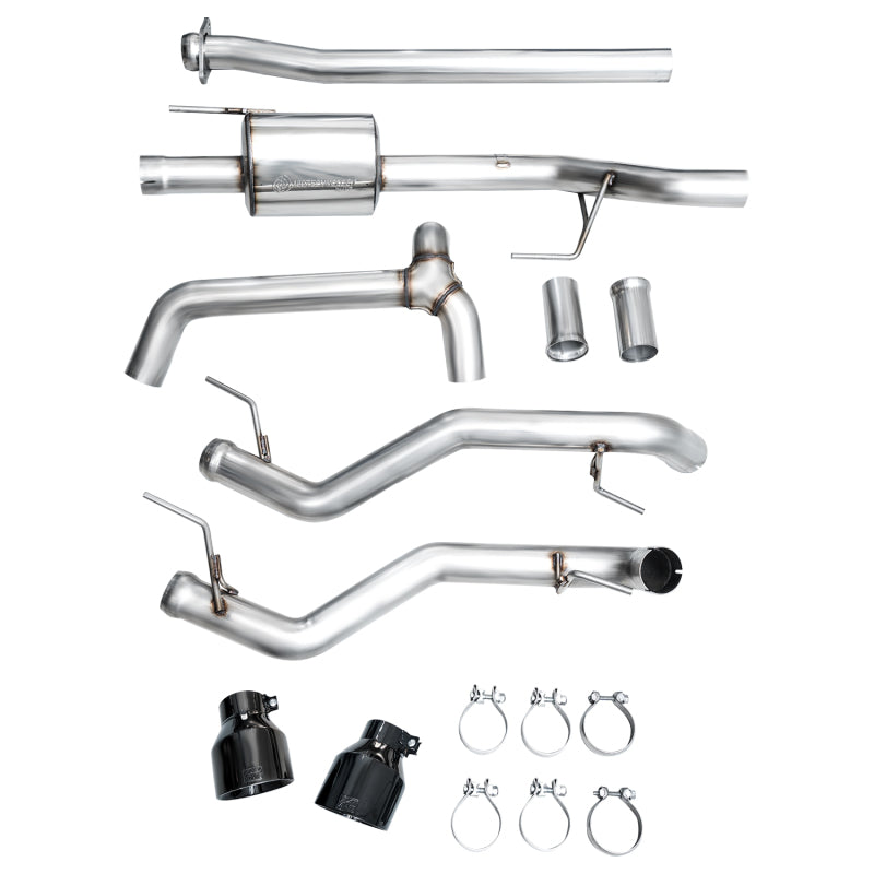 AWE Tuning Ford F-150 Tremor 2021+ (avec découpes de pare-chocs) Échappement Catback non résonant 0FG - Embouts noirs diamant