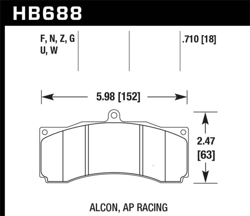 Plaquettes de frein Hawk Alcon / AP Racing / Baer HPS
