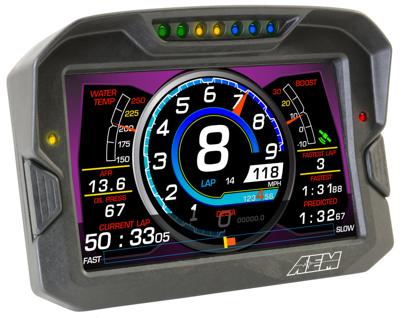 AEM CD-7 Non Logging GPS Enabled Race Dash Affichage numérique en fibre de carbone sans VDM (entrée CAN uniquement)