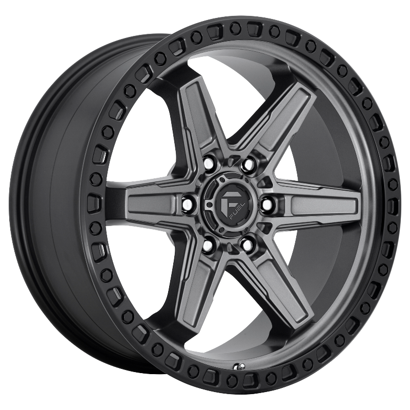 FUEL Off-Road D698 KICKER MATTE GUN METAL BLACK BEAD RING