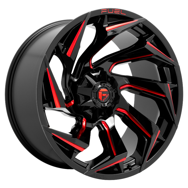 FUEL Off-Road D755 REACTION Gloss Black Milled With Red Tint