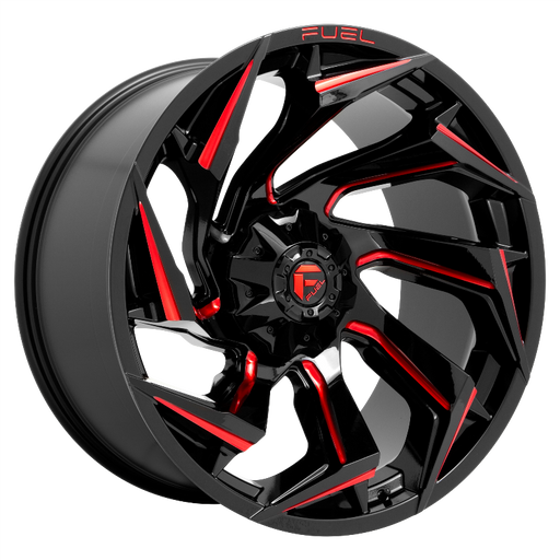 FUEL Off-Road D755 REACTION Gloss Black Milled With Red Tint