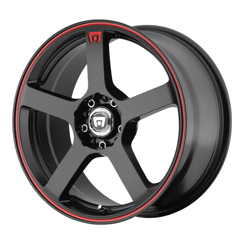 MOTEGI MR116 FS5 Matte Black Red Racing Stripe
