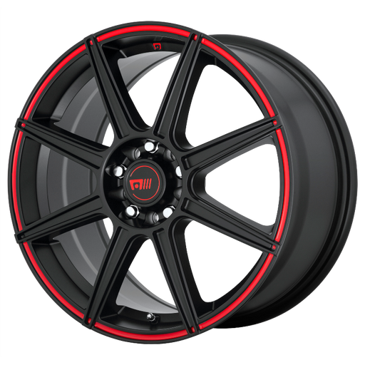 MOTEGI MR142 CS8 Satin Black With Red Stripe