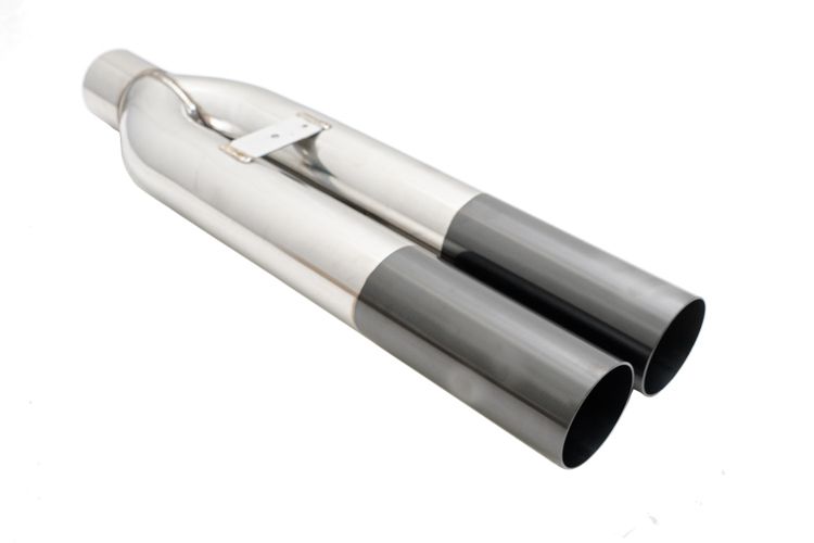 Universal Dual 3" VIP Exhaust Tip "Blast Pipe" Style (weld-on) - Straight Cut - Black Chrome Tip - MR-UT-D3-BC