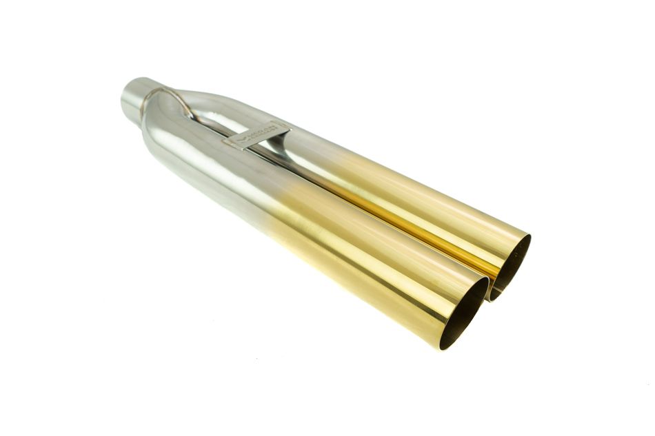Universal 3" VIP Exhaust Tip "Blast Pipe" Style (weld-on) - Straight - Gold Tip - MR-UT-D3-GD