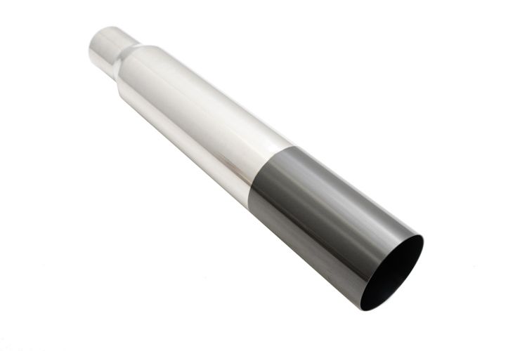 Universal 3" to 4" VIP Exhaust Tips "Blast Pipes" Style - Single - Straight - Black Chrome Tip - MR-UT-S4-BC