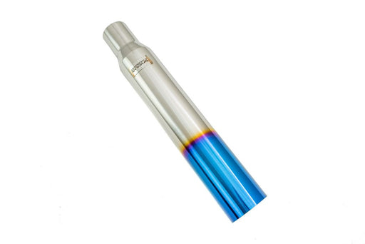 Universal 3" to 4" VIP Exhaust Tips "Blast Pipes" Style - Single - Straight - Blue Tip - MR-UT-S4-BT