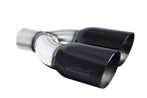 Universal Twin Black Chrome 3.5-Inch Tips (2.5-Inch Piping) - Passenger Side