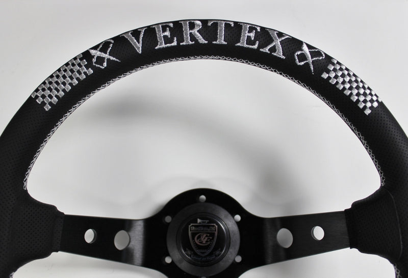 VERTEX CHECKER STEERING WHEEL 330MM DEEP DISH