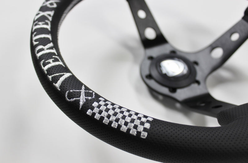 VERTEX CHECKER STEERING WHEEL 330MM DEEP DISH
