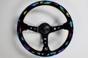 VERTEX LEOPARD 350MM SUEDE STEERING WHEEL