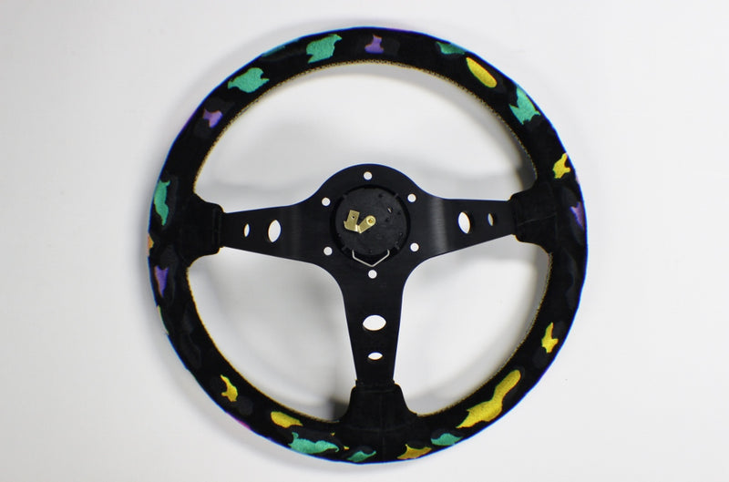 VERTEX LEOPARD 350MM SUEDE STEERING WHEEL