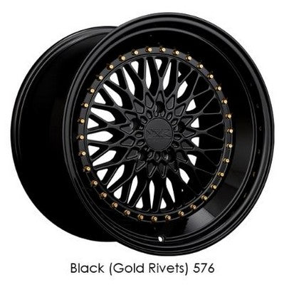XXR 576 Black / Gold Rivets